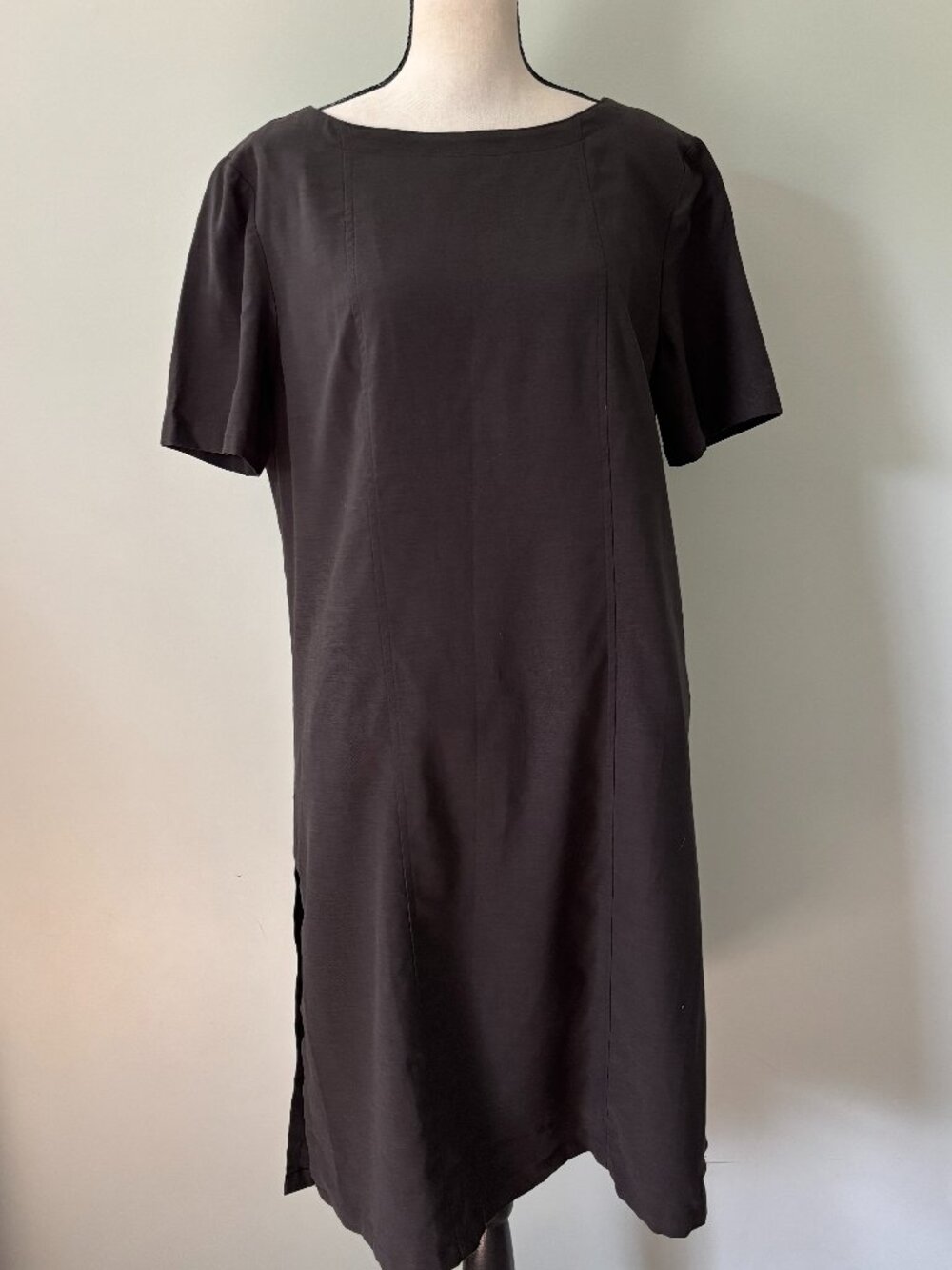 KESTAN Zena Black Boatneck Shift Dress Size L NWT